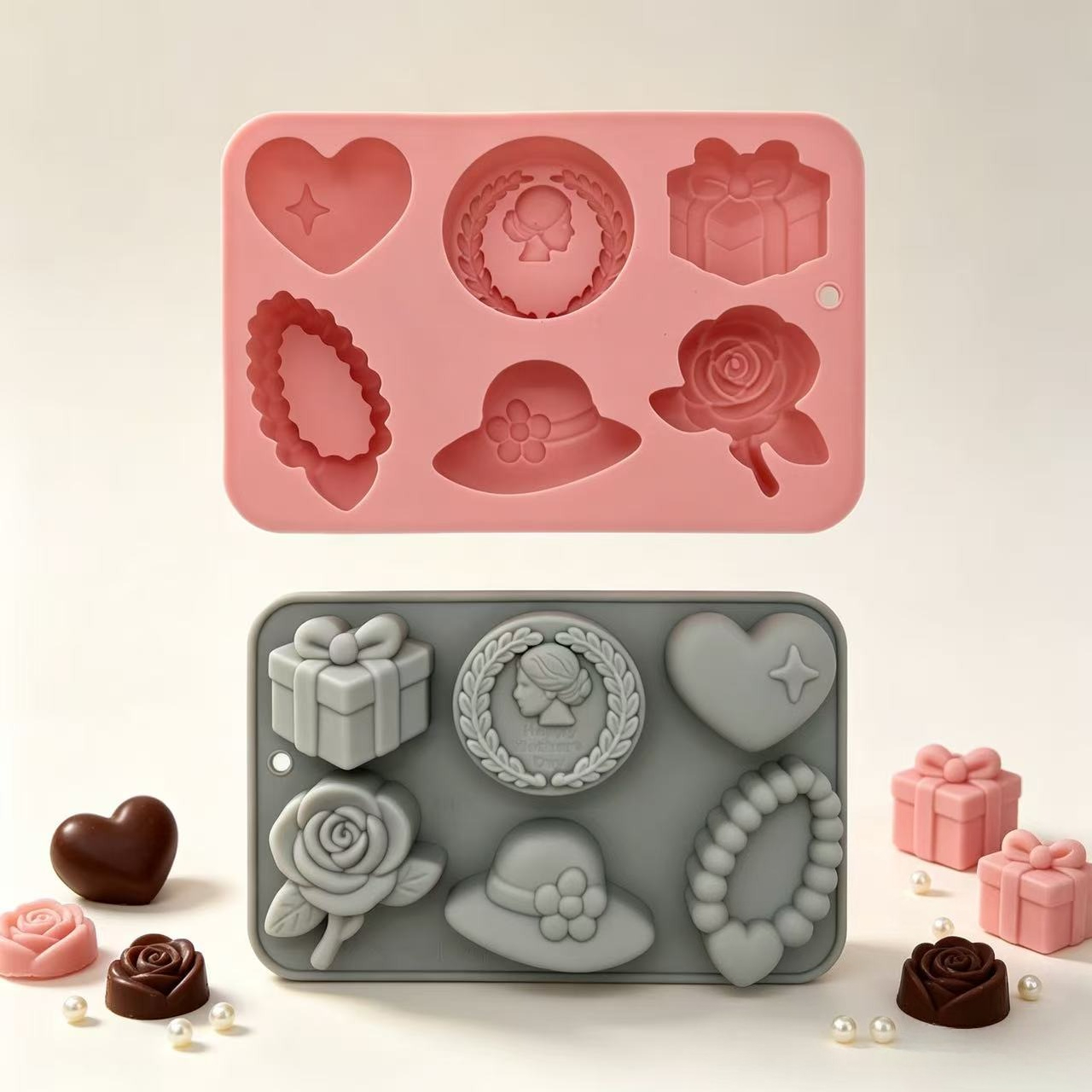 6 Cavity Women Rose Hat Heart  - огляд і ціна Home Fragrance Rose