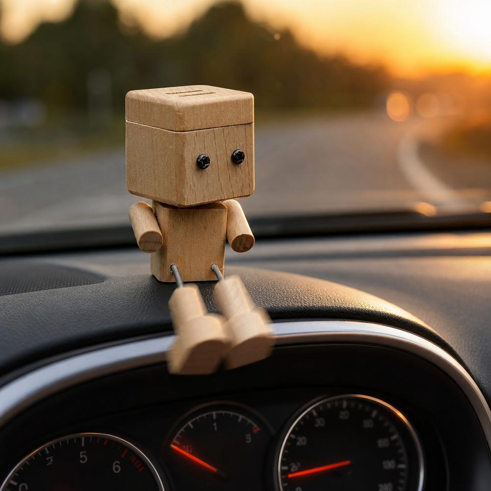 Cute Wooden Robot Car Air Fres - огляд і ціна Car Vent Diffuser