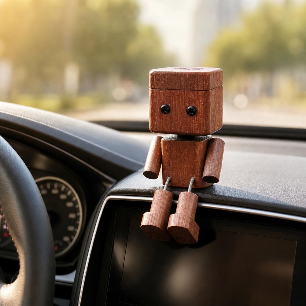 Cute Wooden Robot Car Air Fres - огляд і ціна Car Vent Diffuser