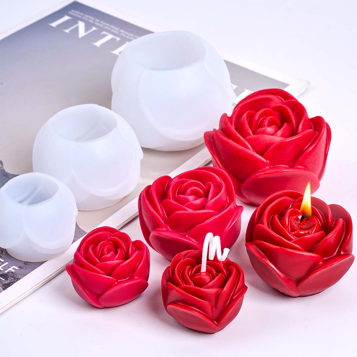 3D Flower Shape Silicone Candl - огляд і ціна Home Fragrance Rose